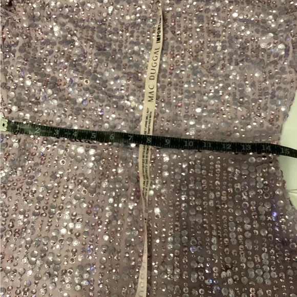 NWT Mac Duggal Size 8 Linear Sequin Long Sleeve Evening Dress - Picture 8 of 12